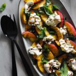 peach & burrata caprese salad recipe thumbnail