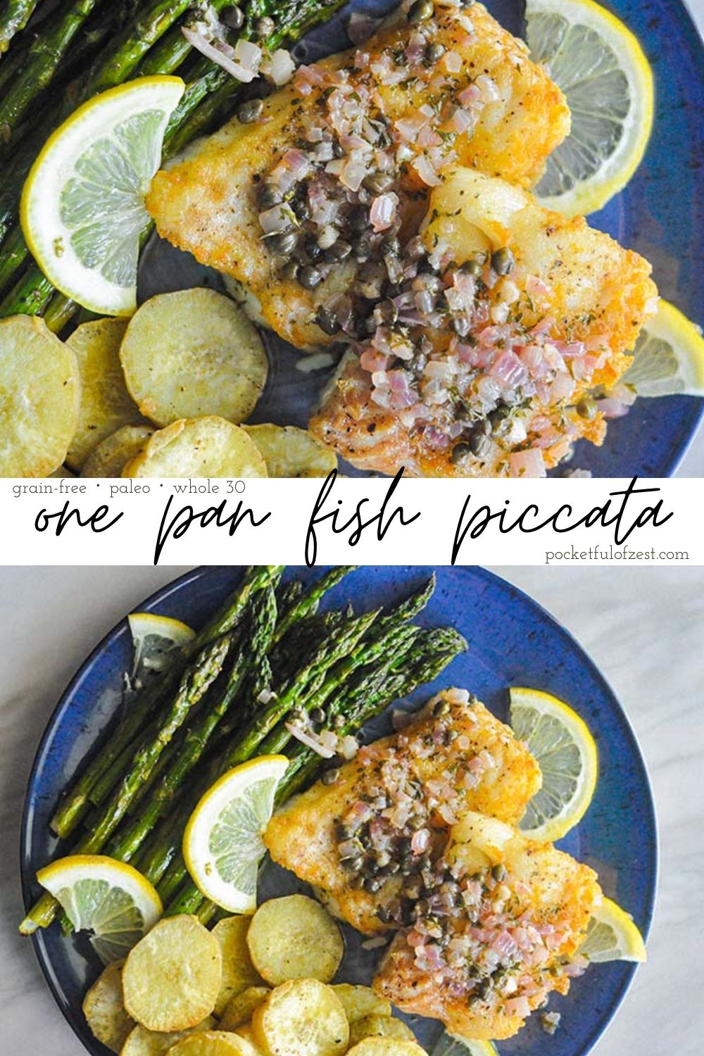one pan fish piccata pin recipe image